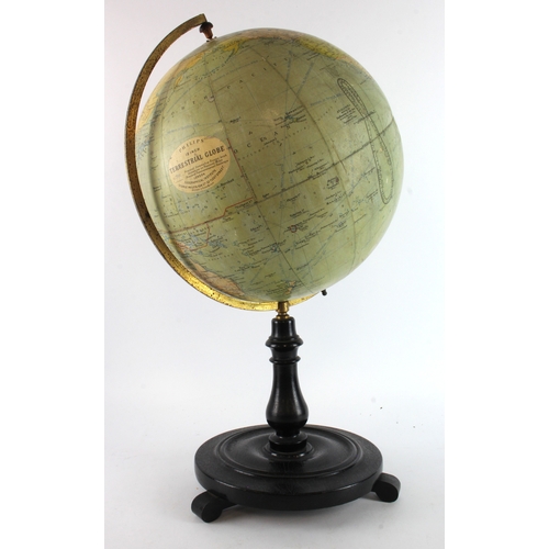 452 - Philips 12 Inch Terrestrial globe, on a turned wood base, total height 54cm approx.