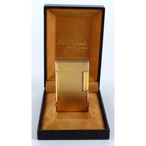 459 - S. T. Dupont gold plated lighter, contained in original fitted case