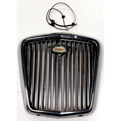 472 - Wolseley car, chrome front grille plus badge with wire