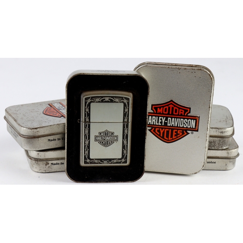 475 - Zippo. Five cased Zippo Harley Davidson Motor Cycles lighters