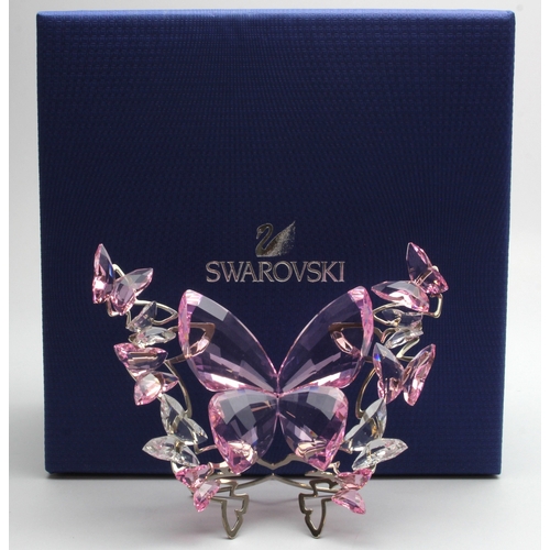 64 - Swarovski crystal Butterfly ornament, height 90mm, width 120mm approx., contained in original box