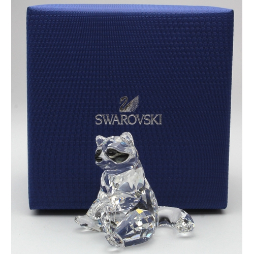 72 - Swarovski crystal Raccoon ornament (5301563), height 55mm approx., contained in original box