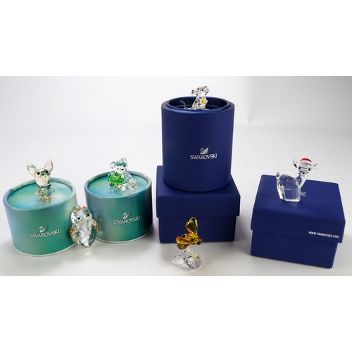 83 - Swarovski. A collection of six boxed Swarovski crystal ornaments, including  Oscar the Chihuahua (50... 