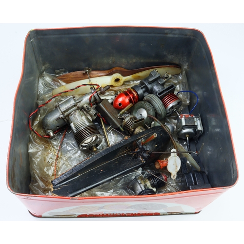 97 - Aircraft Engines. Four model aircraft engines, including a Frog 500 (untested, sold as seen)