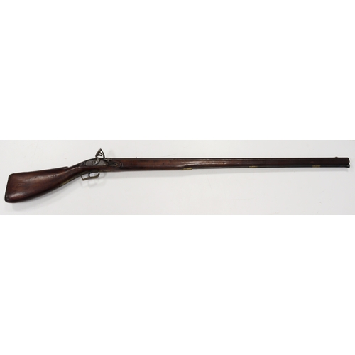 101 - Large European Sporting flintlock, rifled Musket. Barrel 42