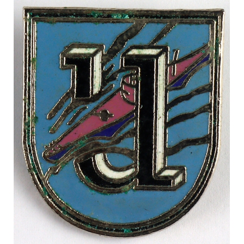 1033 - German U-Boat blue enamelled cap badge, 1st Flotilla