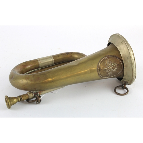 1047 - German WW1 Bugle, regimental marking 'JR 78' and maker marked 'C.W.Moritz'.