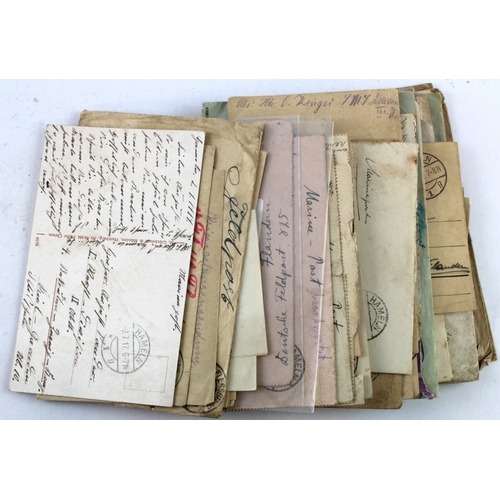 1050 - German WW1 kriegsmarine interesting group of letters, documents to August Sander served on U boats i... 