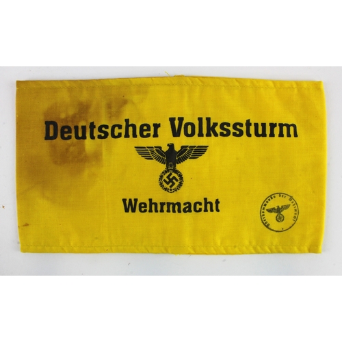 1063 - German WW2 DEUTSCHER VOLKSSTURM arm band.