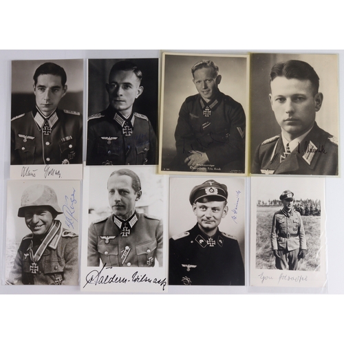 1072 - German WW2 Knights Cross winners original signed photos some with correspondence collection of eight... 