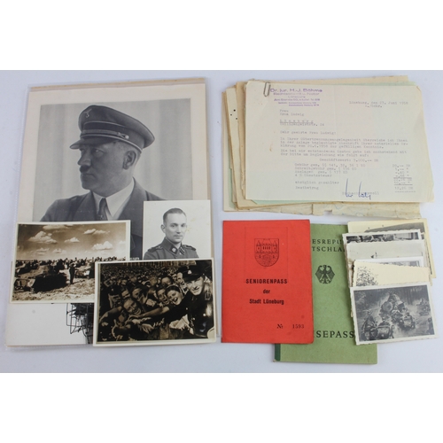 1075 - German WW2 mixed collection of ephemera photos.