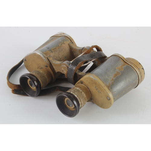 1079 - German WW2 pair of 6X30 Africa korps sand coloured binoculars.