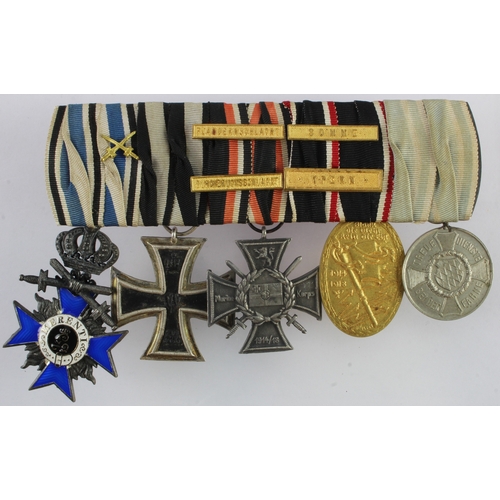 1091 - Imperial German medal group inc Iron Cross and Marine Combat medals with Ypern and Somme Battle bars... 