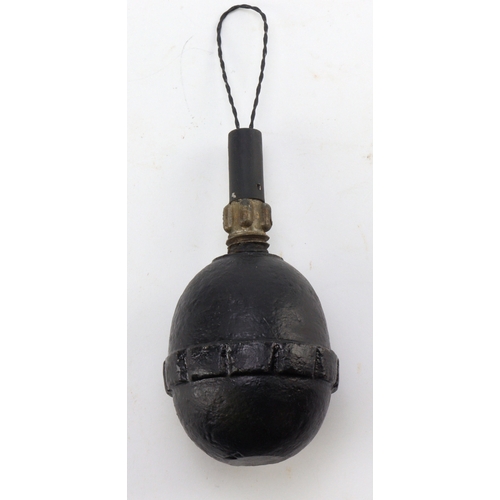 1102 - WW1 German Egg grenade very nice example complete with fuse deactivated.