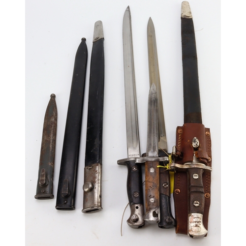 113 - P14 Bayonet with scabbard and frog, SMLE Bayonet with scabbard, Mauser Export Bayonet with Scabbard ... 