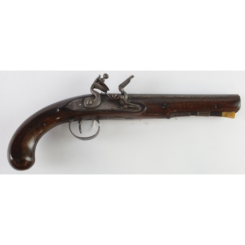 125 - Pistol, an early 19th century flintlock belt pistol, lock marked 