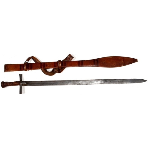 144 - Sudanese Kaskara sword and scabbard.