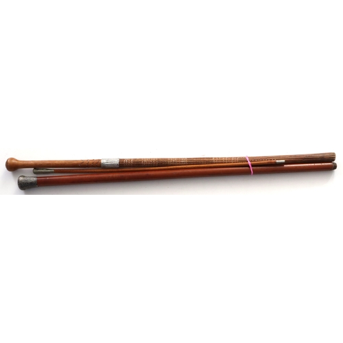 232 - Bedford Modern School (OTC) swagger stick. Large Militray Police GV marching stick. Plus one other  ... 