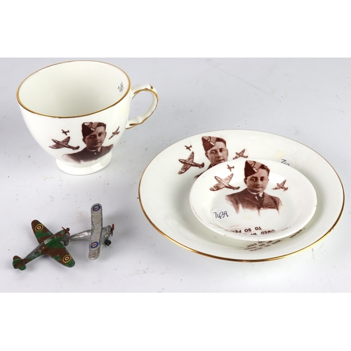 412 - RAF WW2 period china comprising a small dish and a cup and saucer made by William Hudson 1892-1941 c... 