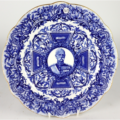 464 - Victoria Cross related, Lord Roberts Commemorative china Coalport plate c1900, back reads 