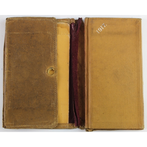 476 - WW1 1917 dated diary named to 56030 Pte W G J Pugh 1/9thHLI  .D .coy.