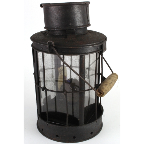 477 - WW1 1917 dated trench lantern all complete with wick and candle.