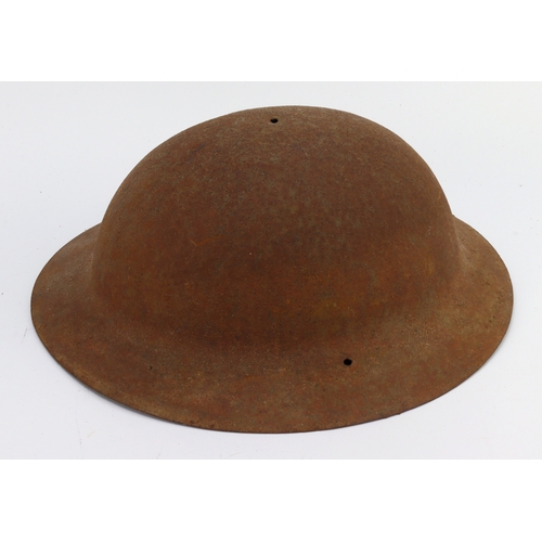 484 - WW1 British raw edge Brodie helmet shell in semi relic condition