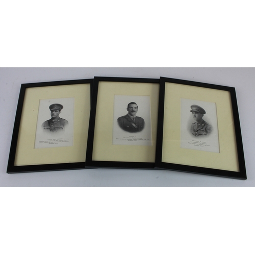 493 - WW1 framed officers casualty prints to three officers 2/Lieut Charles Mason K in A  27-9-18, 2/Lieut... 