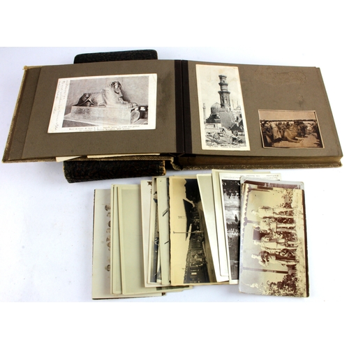 501 - WW1 photo and postcard albums mostly taken in Palestine and the Far East some interesting photos.