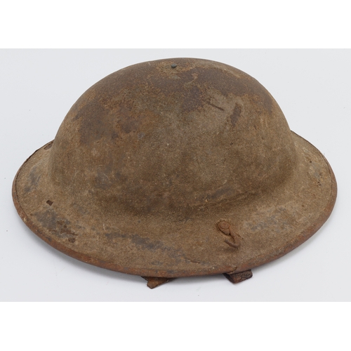 509 - WW1 scarce British Tank crew Brodie helmet complete with lining metal plate for chain and hooks etc.