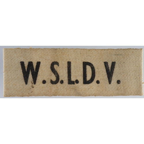 532 - WW2 scarce W.S.L.D.V (Woman’s Local Defence Volunteers ) arm band.