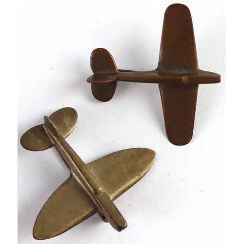 534 - WW2 Spitfire and Hurricane fund raising brooches.