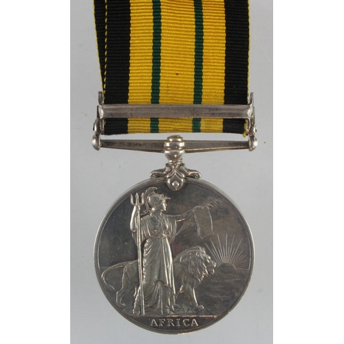 570 - Africa General Service Medal EDVII with bar N.Nigeria 1902 (348 Pte Abogi Ayi 1st N.Nigeria Regt)