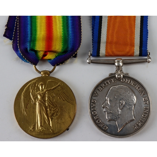 595 - BWM & Victory Medal (13685 Pte E T Davies C of Lond Yeo)