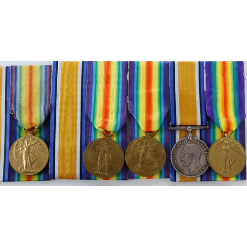 600 - BWM & Victory Medal (202957 Pte F C Hann R.W.Kent.R) Plus Victory Medals to GS-9592 Pte J A Smith R.... 