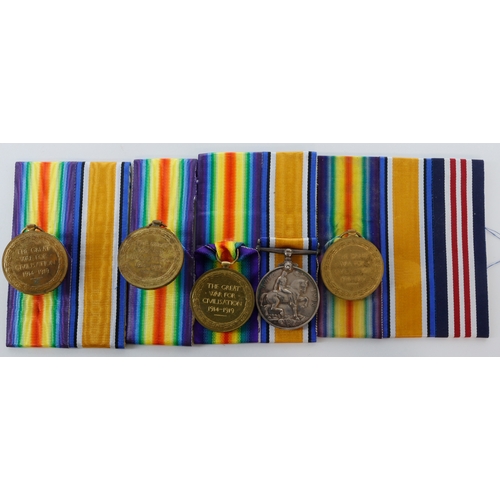 600 - BWM & Victory Medal (202957 Pte F C Hann R.W.Kent.R) Plus Victory Medals to GS-9592 Pte J A Smith R.... 