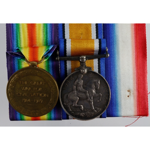 601 - BWM & Victory Medal (2083 Pte C Bennett R.W.Kent.R) missing 1915 Star