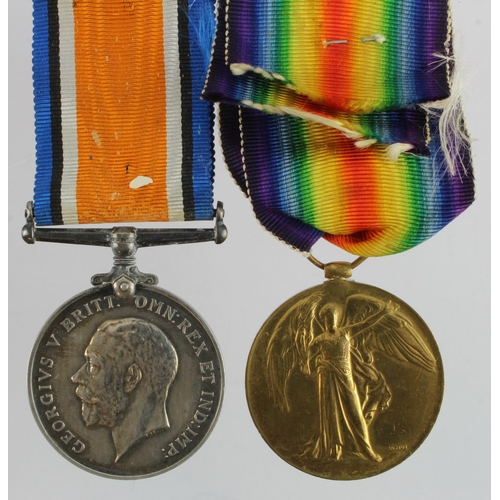 607 - BWM & Victory Medal (29329 Pte S J Gullis Sco Rif) with research, enlisted underage at 16 in 1915, s... 