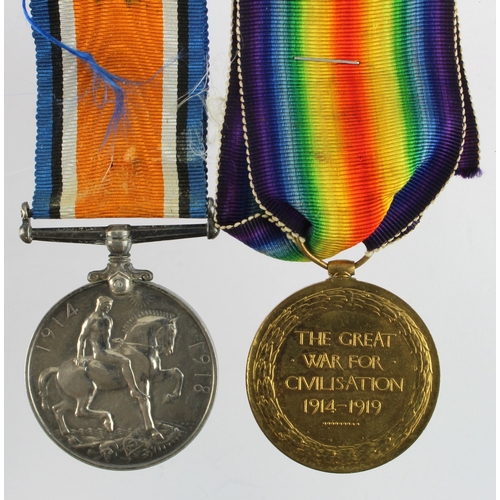 607 - BWM & Victory Medal (29329 Pte S J Gullis Sco Rif) with research, enlisted underage at 16 in 1915, s... 