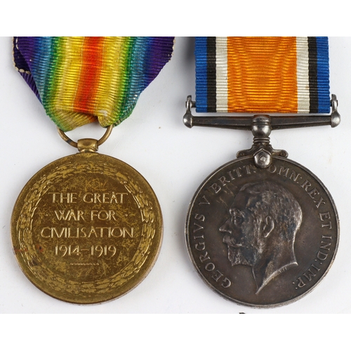 609 - BWM & Victory Medal (300190 Pte F Jackman R.War.R) Lived Paddington W.2. Served 2/7th Bn. Later Roya... 