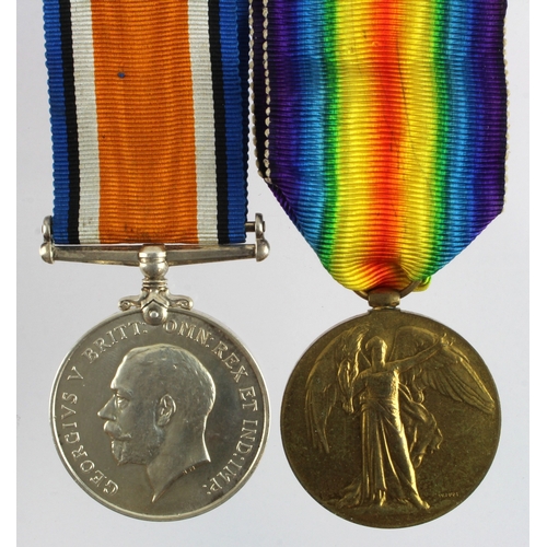 610 - BWM & Victory Medal (306639 Pte H S Roberts R.War.Regt) served 2/8th and 1/7th Bn's