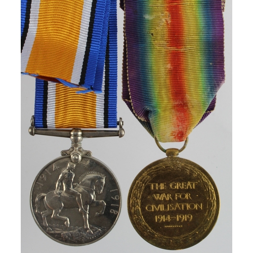 612 - BWM & Victory Medal (33623 Pte A E Earl Bedford Regt) with research, born Moulton, Northants.