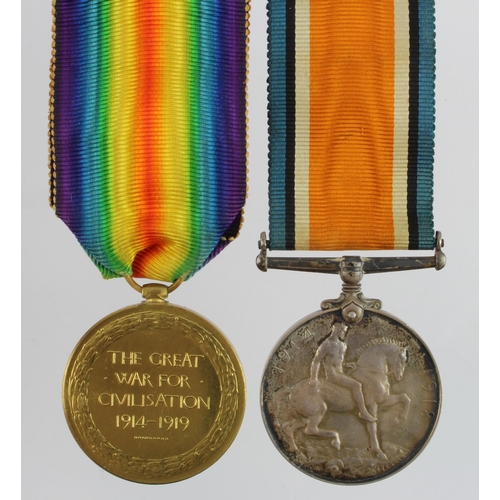 613 - BWM & Victory Medal (337215 Spr E Marriott RE)