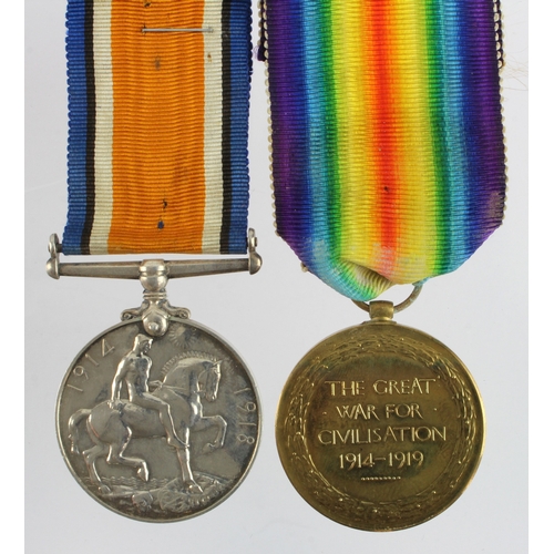 616 - BWM & Victory Medal (35805 Pte I C Capps Notts & Derby Regt) with research, born Nottingham. Wounded... 