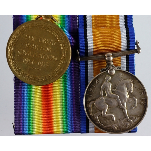 618 - BWM & Victory Medal (38566 Pte A L James Norfolk Regt) Killed in Action 29th Sept 1918, born Bedford... 