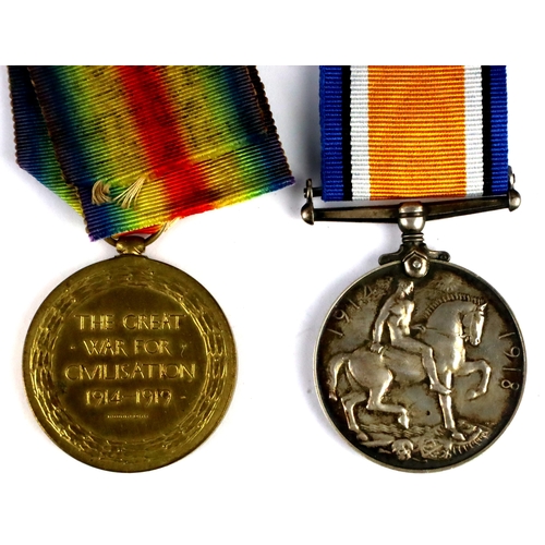 627 - BWM & Victory Medal (875448 Gnr F A Seaman RA) missing a 1915 Star