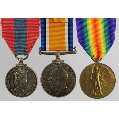 629 - BWM & Victory Medal (9984 Pte A S Gore The Queens R) and QE2 Imperial Service Medal (Arthur Sargent ... 