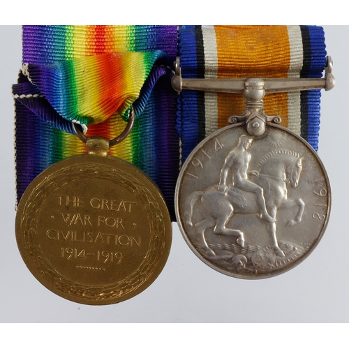 635 - BWM & Victory Medal (GS-25050 Sjt W S Norris R.Fus) Killed in Action 29th Sept 1918 with the 17th Bn... 