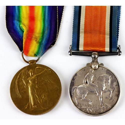 638 - BWM & Victory Medal (PW.4868 Pte F Clarke Midd'x R) served 26th Bn