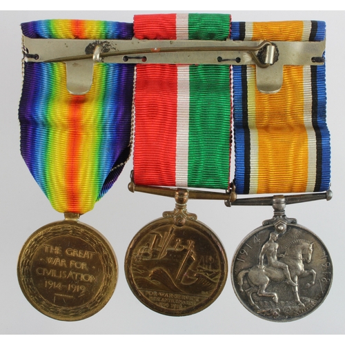 639 - BWM & Victory Medal (R A Harms FMN MFA), Mercantile Marine Medal (Richard A. Harms) mounted as worn.... 